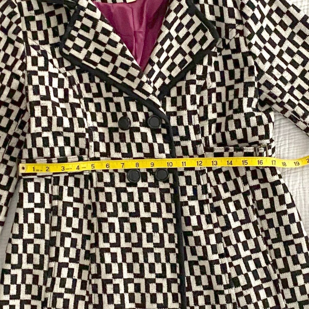 Tulle Checked Black and White Coat (Sz. L) - Picture 9 of 11